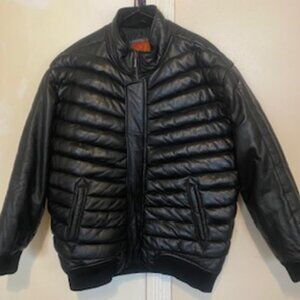 Mens black Hudson leather puffer jacket size XXXL in Men's